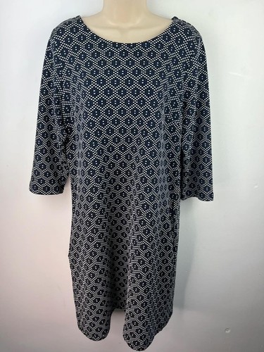 Tunic dress navy geometric - navy,